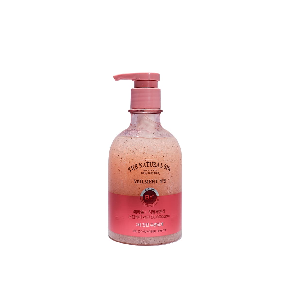 on the body Veilment Natural Spa Dead Sea Salt Scrub Body Wash Black Rose Scent 400 ml
