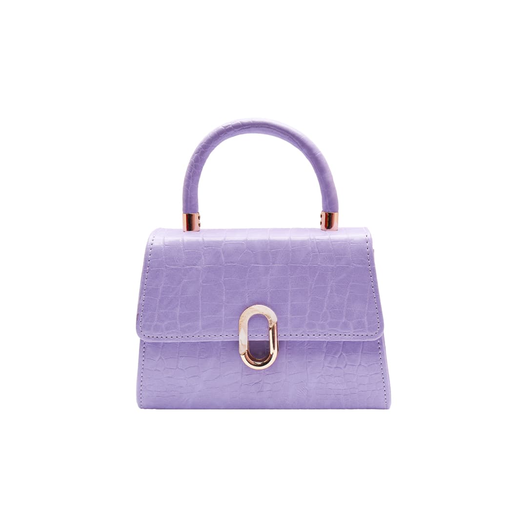 Mini Crocodile Pattern Women Handbag + ( Lavender Colour )