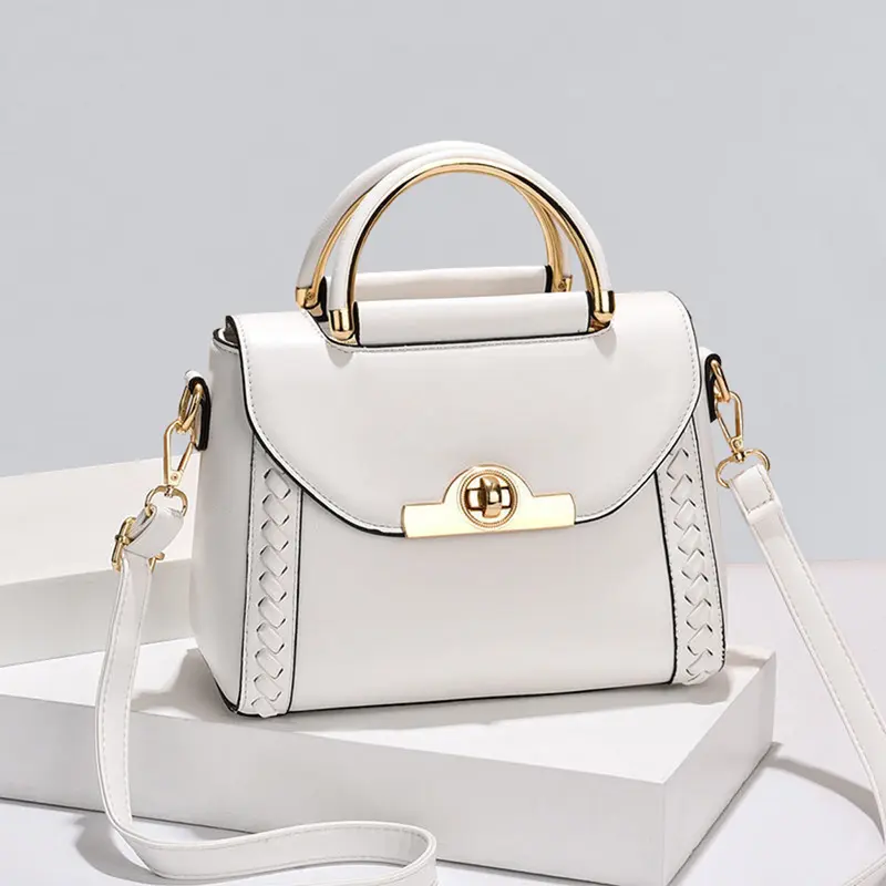 Woven Square Lock Crossbody Shoulder Bag | স্টাইলিশ লেডিস PU লেদার ব্যাগ | ShoppingCart.bd